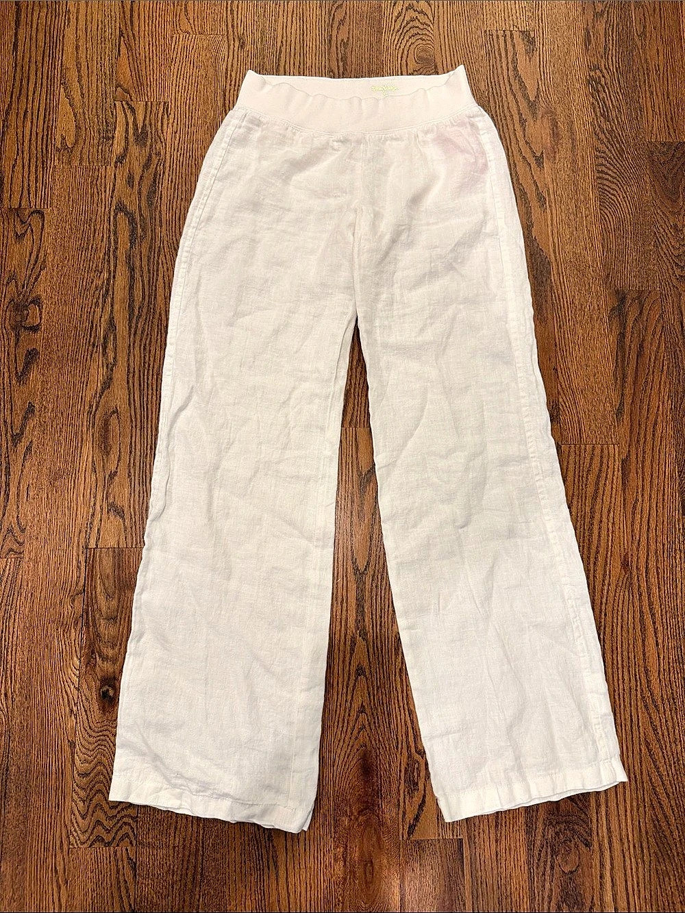 lilly pulitzer beach palazzo Linen Wide Leg Pants in White Size Small NWT